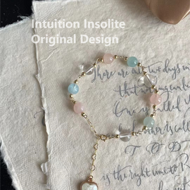 Minty Fresh Delight: Turquoise, Morganite, Gray Moonstone & Pearl Bracelet