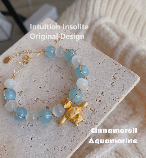 Celestial Aquamarine Crystal Designed Bracelet