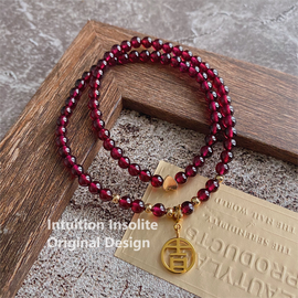 Double Circle Garnet: The Women's Stone Bracelet