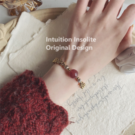 Chubby Strawberry Adjustable Bracelet with Woven Strap