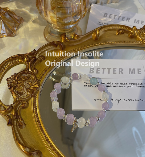 Stellaluna Lavender Harmony Bracelet with Amethyst, Moonstone, and Aquamarine