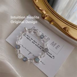 Star and Moon Custom 925 Silver Crystal Designed Bracelet