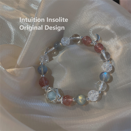 Star and Moon Custom 925 Silver Crystal Designed Bracelet