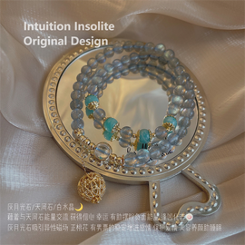 Lunar Harmony Bracelet with Grey Moonstone, Rare Amazonite, and Clear Quartz