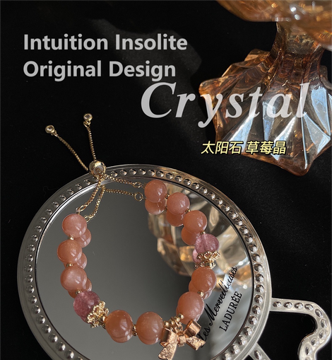 Grapefruit Berry Crystal Designed Bracelet
