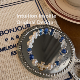 Lapis Lazuli, Gray Moonstone & Pearl Harmony Bracelet