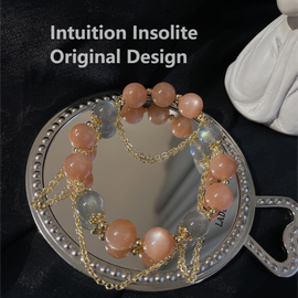 Custom Sunstone & Gray Moonstone Crystal Bracele