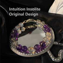 Twilight Spiral Bracelet with Clear Quartz and Amethyst