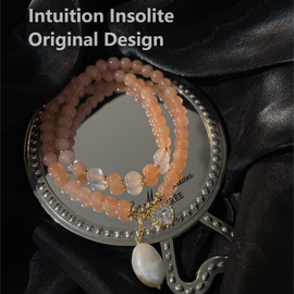 Sunstone & Triple Pearl Crystal Designed Bracelet