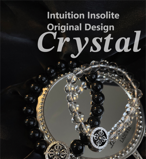 Obsidian and White Quartz Thai Silver Couple Bracelet