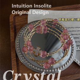 Strawberry Planet Triple Circle Crystal Designed Bracelet