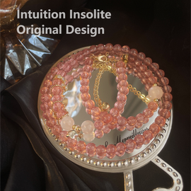 Sweet Pink Vibe Triple Circle Crystal Designed Bracelet