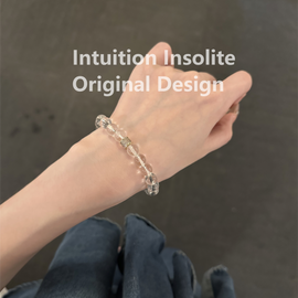 Simple Elegance Ice Clear Quartz Crystal Designed Bracelet