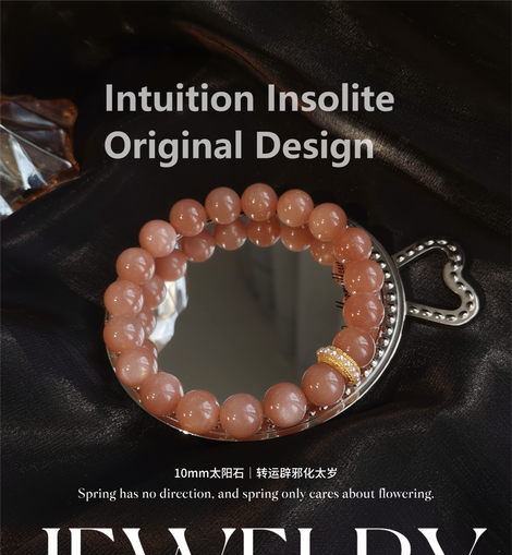 Grapefruit Sunstone Crystal Designed Bracelet