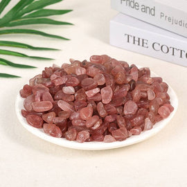 Strawberry Quartz Raw Gravel Decorative Crystal Stone
