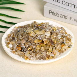 Rutilated Quartz Raw Gravel Decorative Crystal Stone