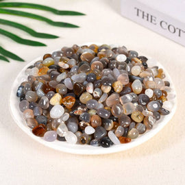 Gray Agate Raw Gravel Decorative Crystal Stone