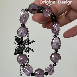 Purple Butterfly Crystal Designed Bracelet