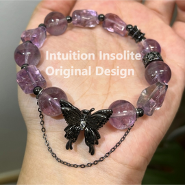 Purple Butterfly Crystal Designed Bracelet