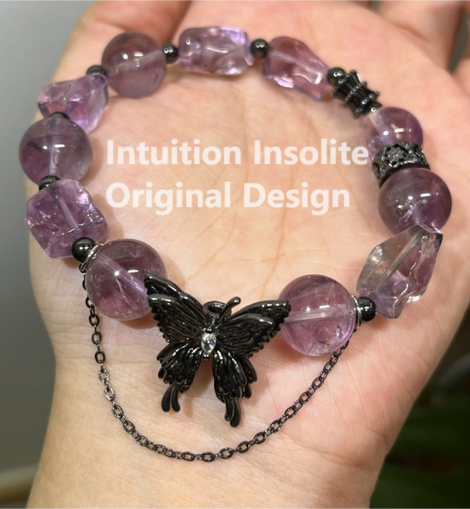 Purple Butterfly Crystal Designed Bracelet