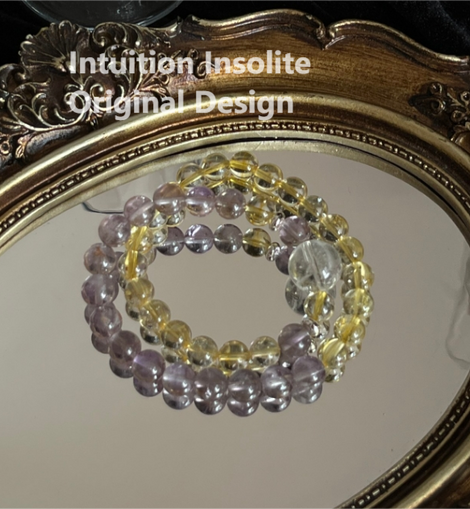 Amethyst and Citrine Crystal Designed Bracelet
