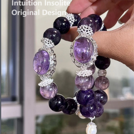 Amethyst and Pearl Crystal Designed Bracelet