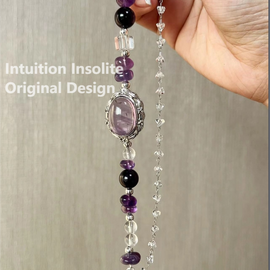 Amethyst Faux Two-Piece Crystal Bracelet