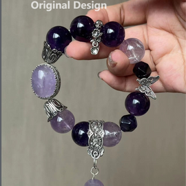 Amethyst Butterfly Blossom Crystal Bracelet