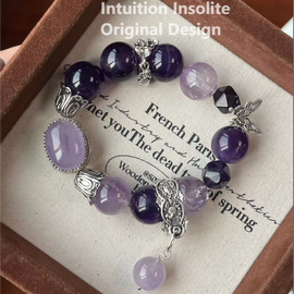 Amethyst Butterfly Blossom Crystal Bracelet
