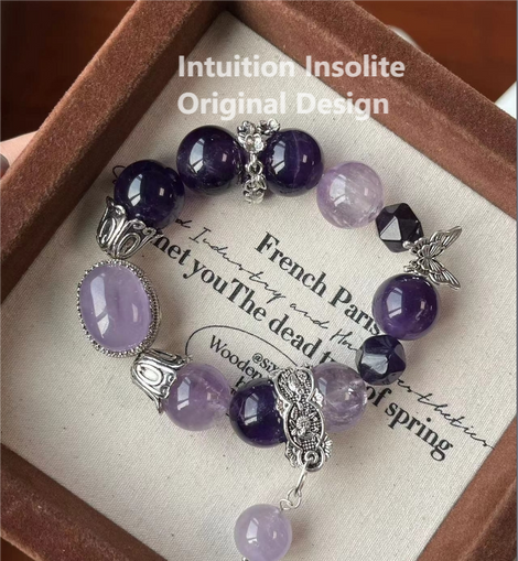Amethyst Butterfly Blossom Crystal Bracelet