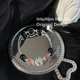 Obsidian & Rose Quartz Crystal Designed Bracelet