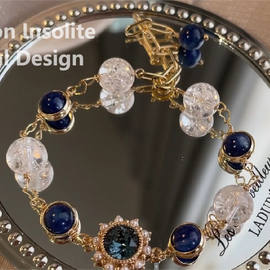 Ice Queen Ocean Heart Bracelet with Moonstone and White Crystal