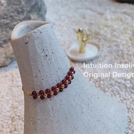 Ultra-Fine Garnet Crystal Crystal Designed Bracelet