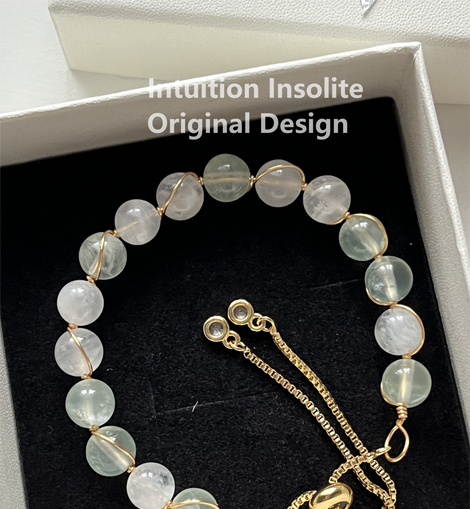 Grape Milkshake: Healing Green Grapestone & Blue Moonstone Bracelet