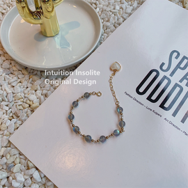 Moonlit Heart Pearl Enchantment Bracelet with Grey Moonstone