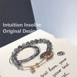 variable style Black Tourmaline Headband & Crystal Bracelet