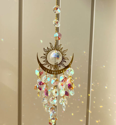 Evil Eye Sun & Moon Sun Catcher Wind Chime
