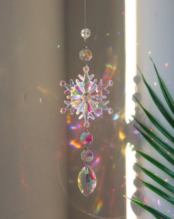 Sunlight Catcher Crystal Wind Chime Christmas Snowflake Ornament