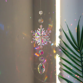 Sunlight Catcher Crystal Wind Chime Christmas Snowflake Ornament
