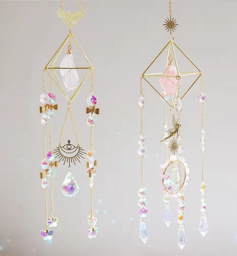 Colorful Crystal Butterfly Wind Chime Sun Catcher