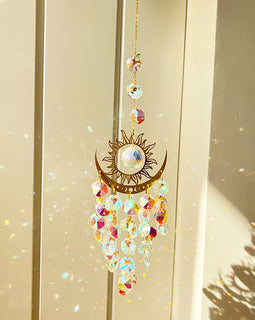 Evil Eye Sun & Moon Sun Catcher Wind Chime