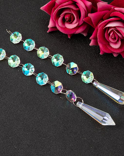 Colorful Crystal Octagon Bead Sun Catcher Light Pendant