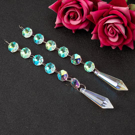 Colorful Crystal Octagon Bead Sun Catcher Light Pendant