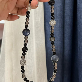 Blue Tiger Eye Ice Sheen Kyanite Crystal Design Bracelet