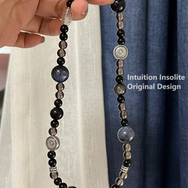 Blue Tiger's Eye, Ice Quartz, and Lapis Lazuli Crystal Design Bracelet