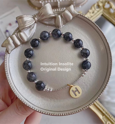 variable style Black Tourmaline Headband & Crystal Bracelet