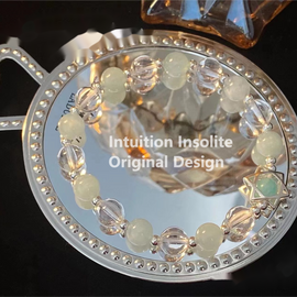 Prosperity Spirit: Green Phantom & Gray Moonstone Bracelet