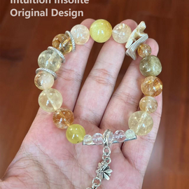 Yellow Quartz and Golden Grapes Crystal Designed Bracelet