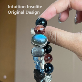 Gel Flower, Aquamarine, and Silver Garnet Crystal Bracelet