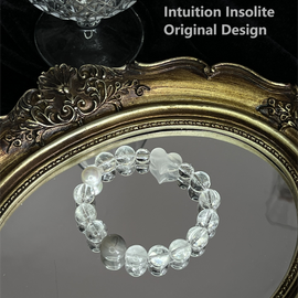 Clear Quartz Natural Stone Heart Crystal Design Bracelet